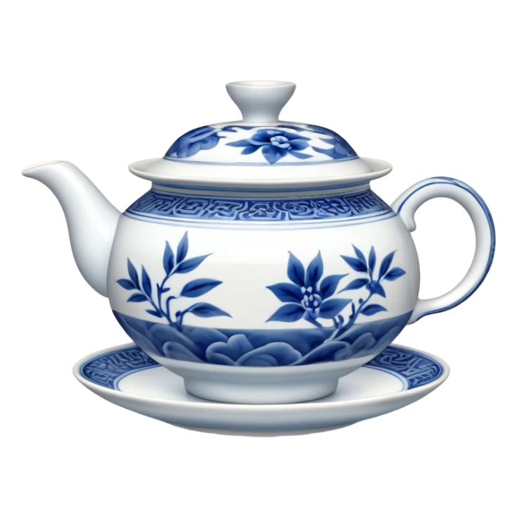 blue chinese tea gaiwan sticker