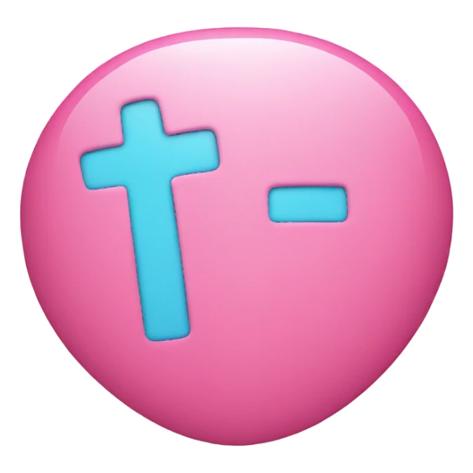 Pink plus sign with heart sticker