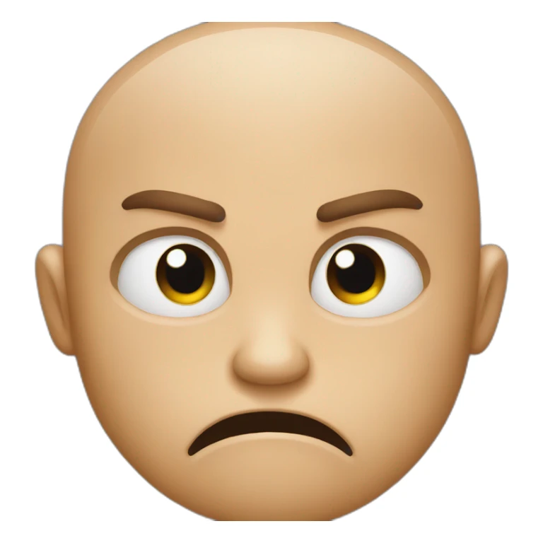 Angry emoji without eyebrows sticker