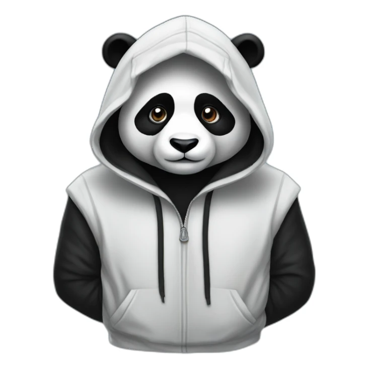 hooded panda crystal sticker