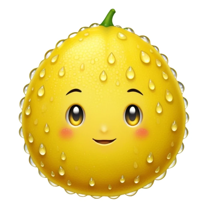 a lemon covered in dewdrops sticker