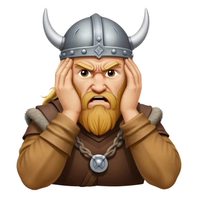 danish viking facepalm realistic sticker