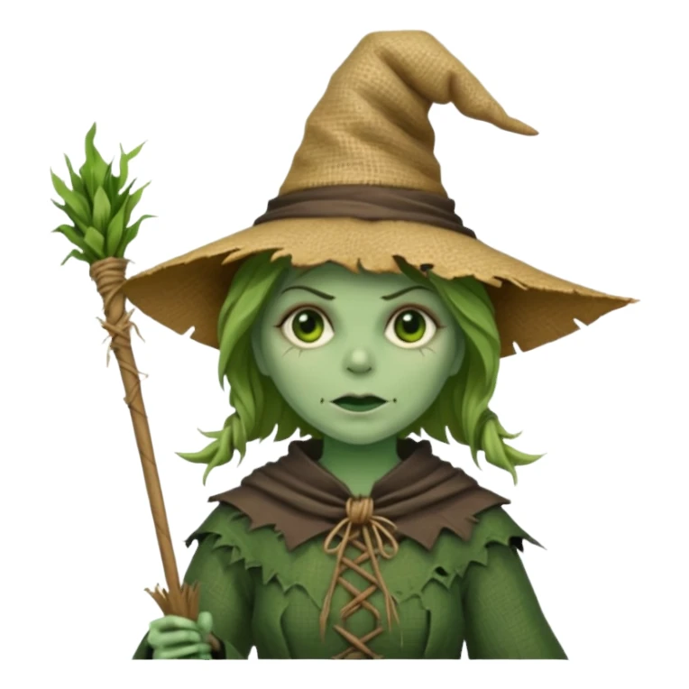 witch Scarecrow on stick sticker