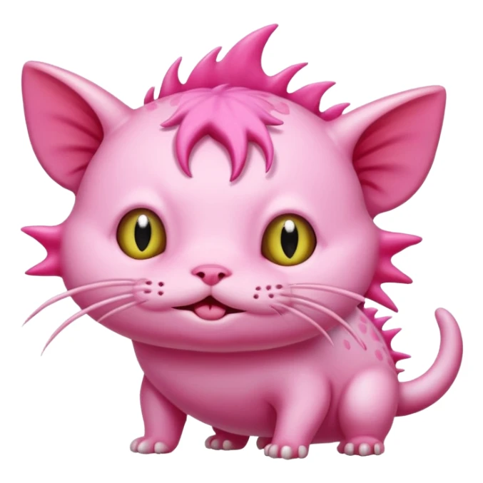 Cute cat and axolotl  sticker