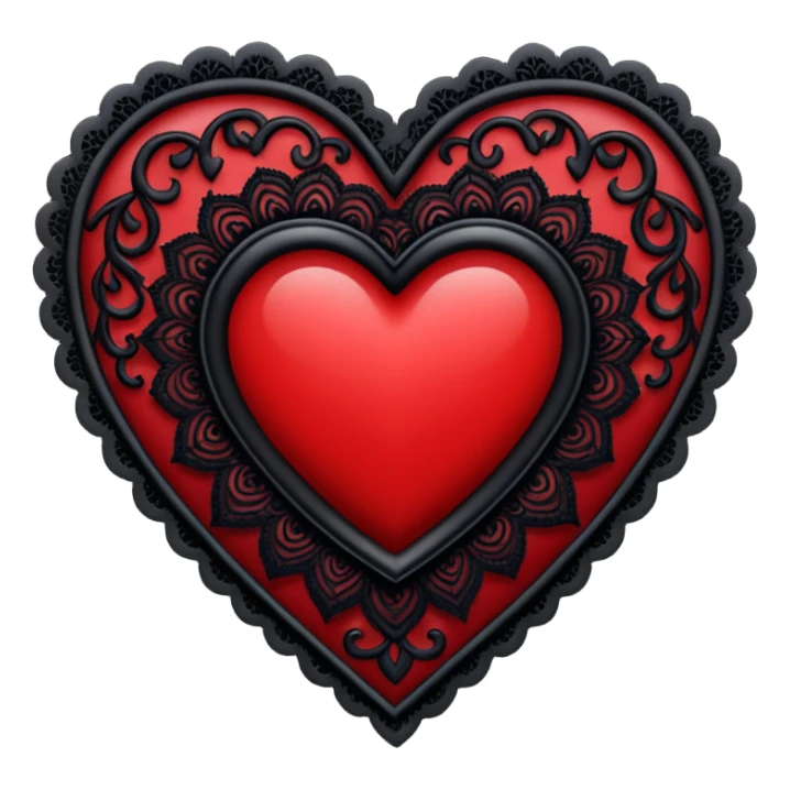 heart with gothic black lace trim sticker