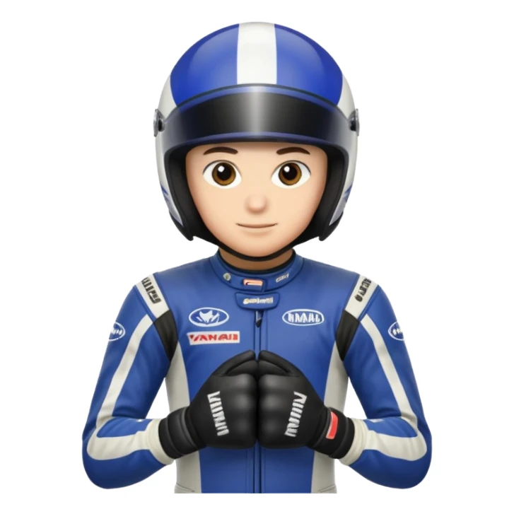 yamaha motorcycle racer with full face helmet sticker