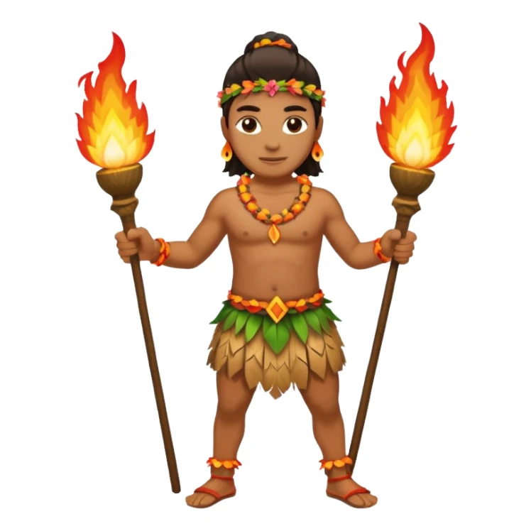 hawaiian fire dancer sticker