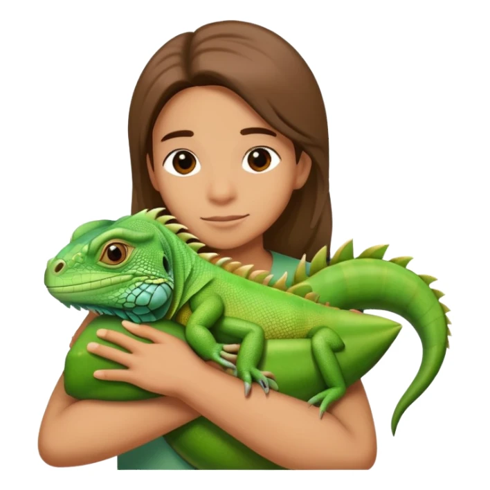 person hugging an iguana sticker