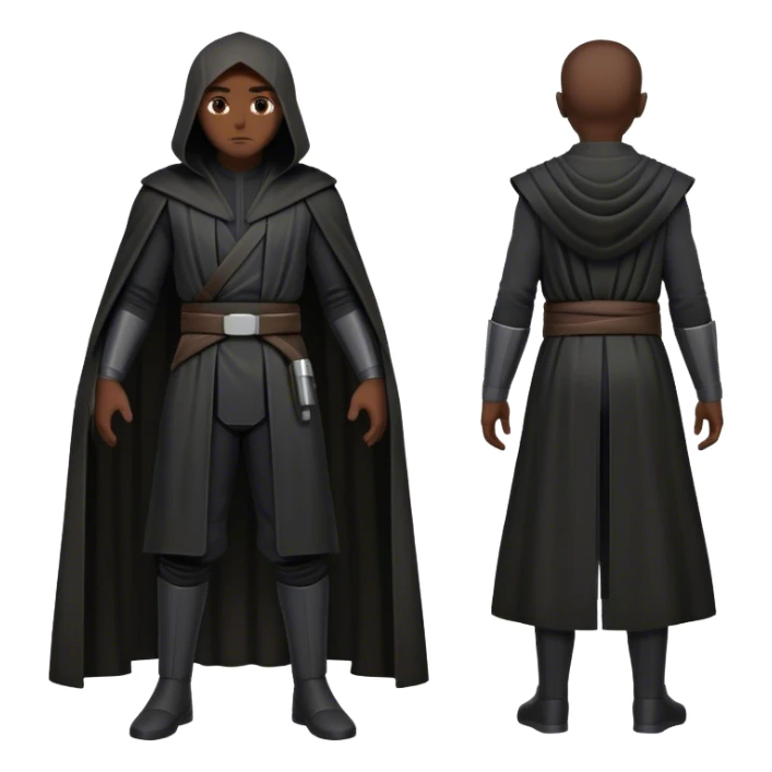 fullbody Black jedi suit front and backview sticker