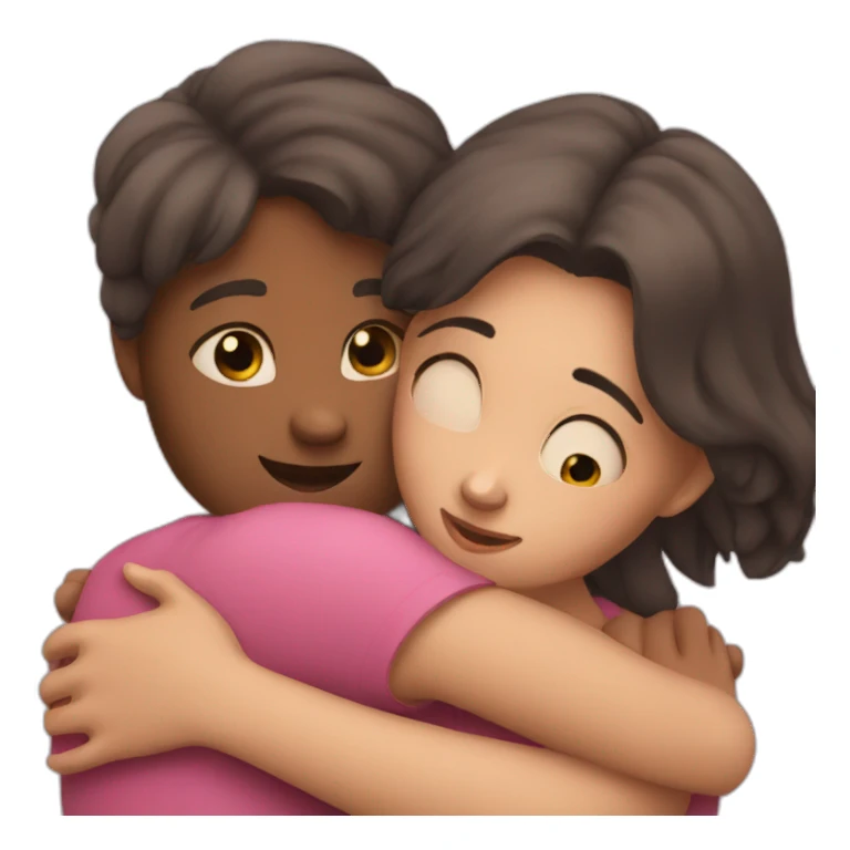 Girl hug sticker