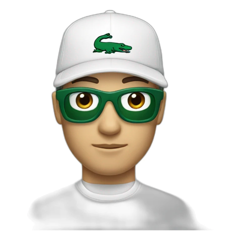 Man wearing lacoste sticker