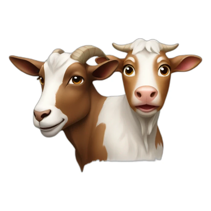 Goat and cow sticker