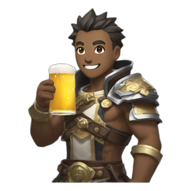 genshin impact paimon with beer sticker