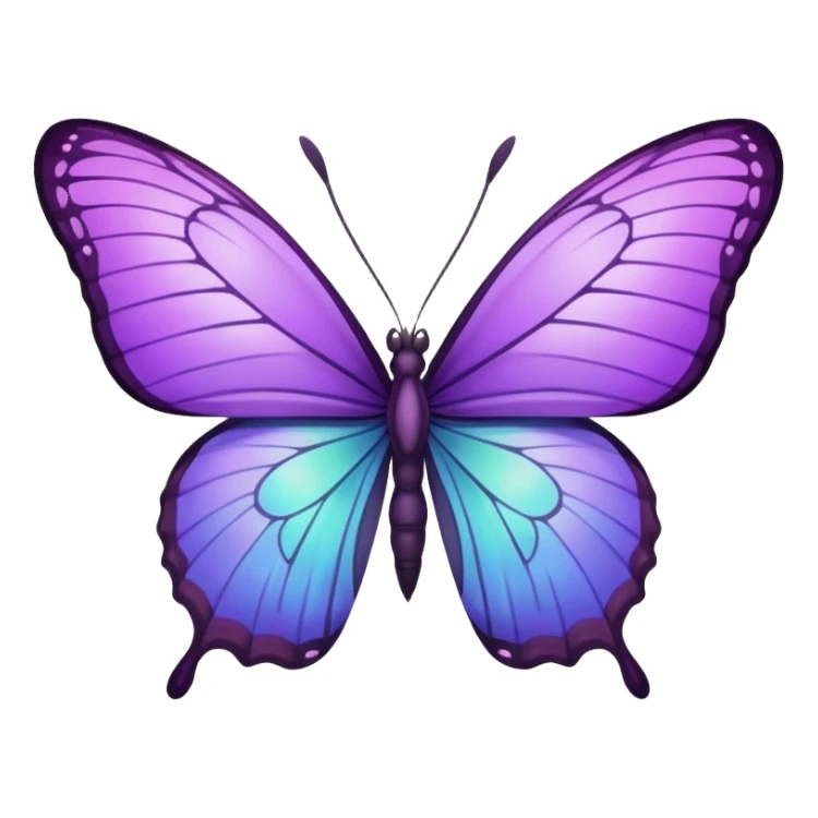 Purple butterfly with sharp ends on each wing sticker