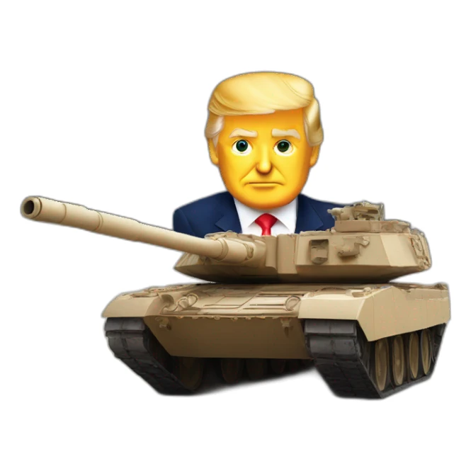 Trump sur un tanks sticker