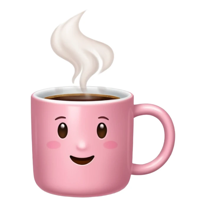 plain pink mug of steaming coffee sticker