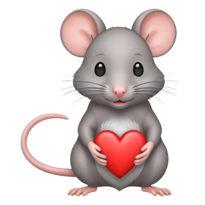 Rat with a heart sticker
