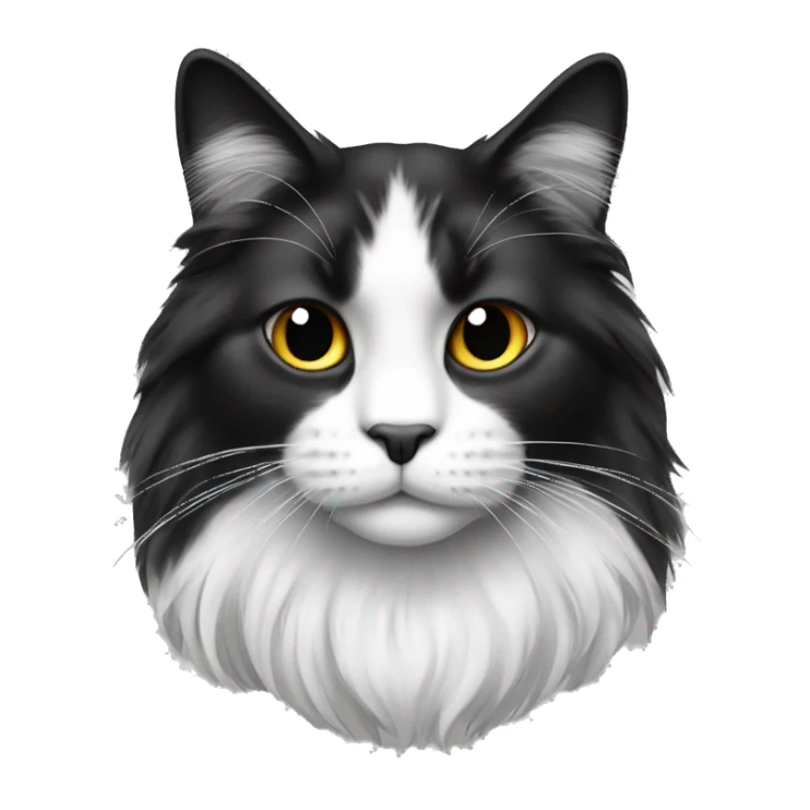 Black and white long haired cat sticker