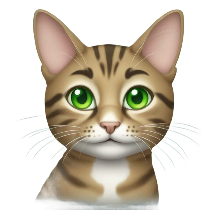 Tabby cat with green eyes sticker