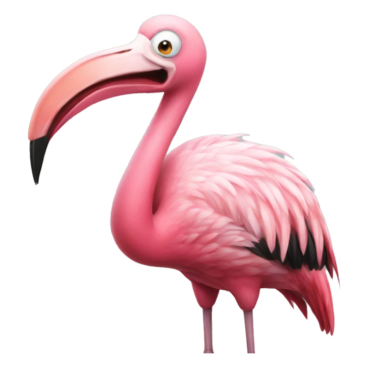 A screaming flamingo sticker