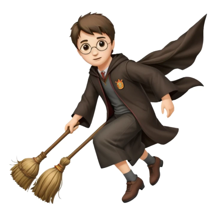 Harry Potter on the broom, flying  sticker