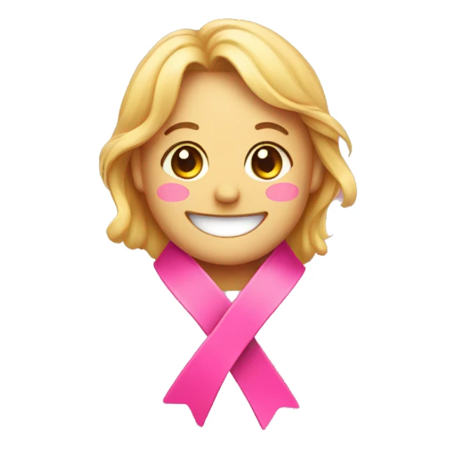 smile with pink ribbon sticker