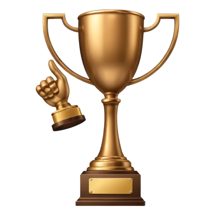 hand raising trophy sticker