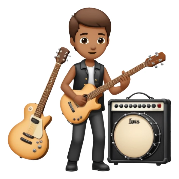 Forg plying on guitar  sticker