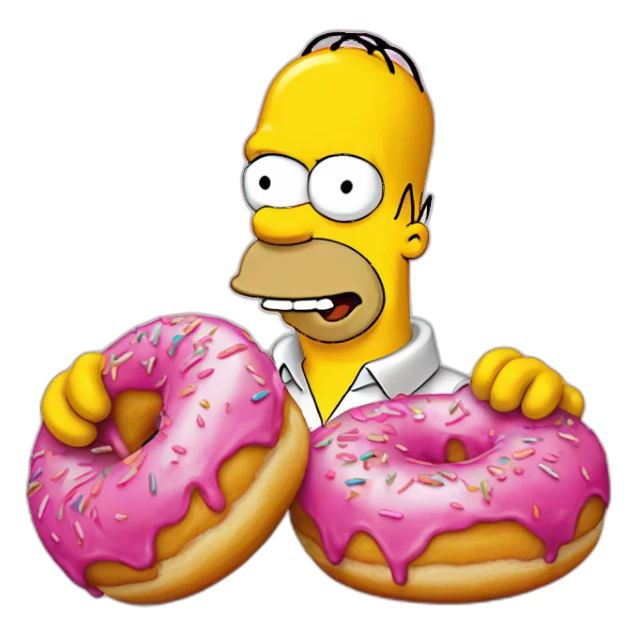 Homer simpson mange un donuts sticker