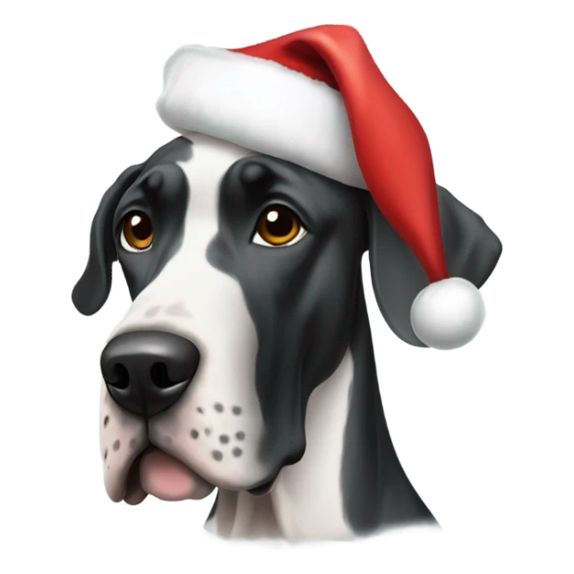 Great Dane with Santa hat sticker