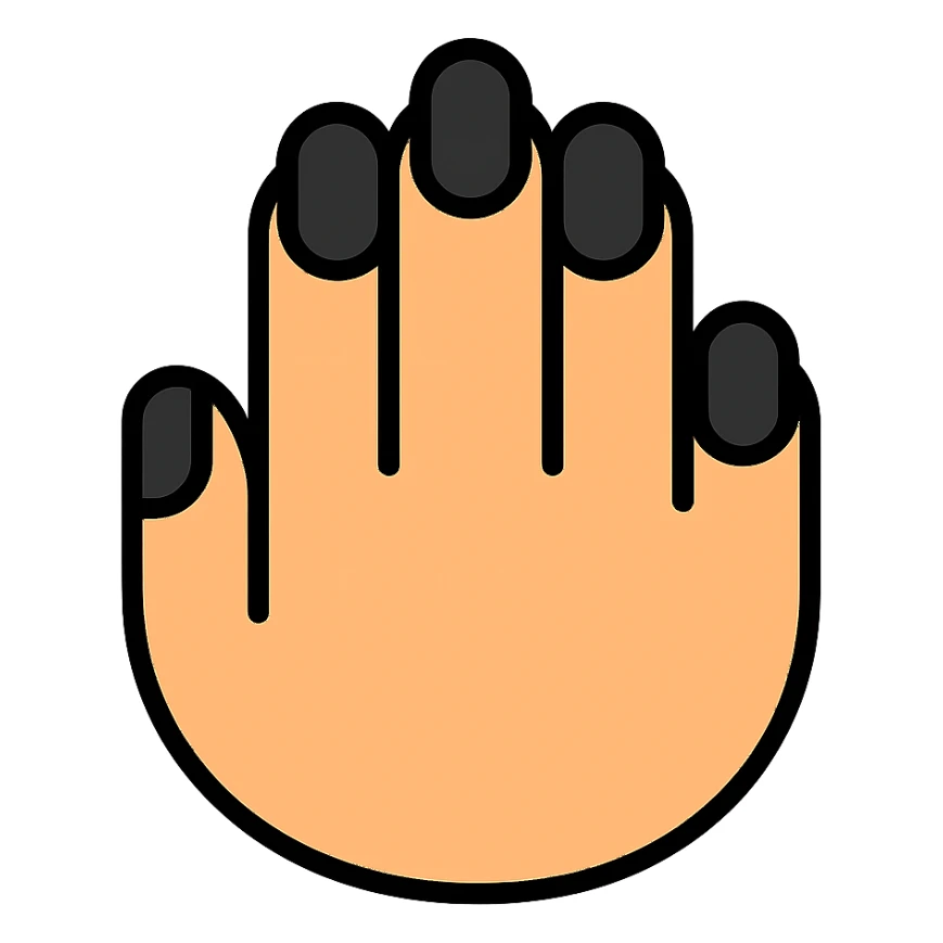 black painted nails sticker