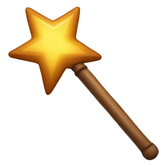 wooden magic wand sticker