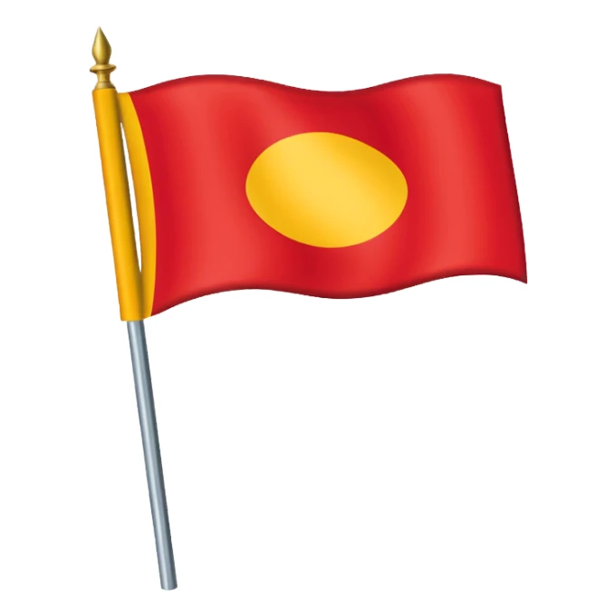 Guadeloupe flag with pole, bold and simple sticker