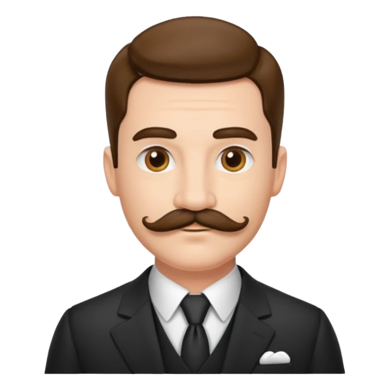 a suited man with mustache   sticker