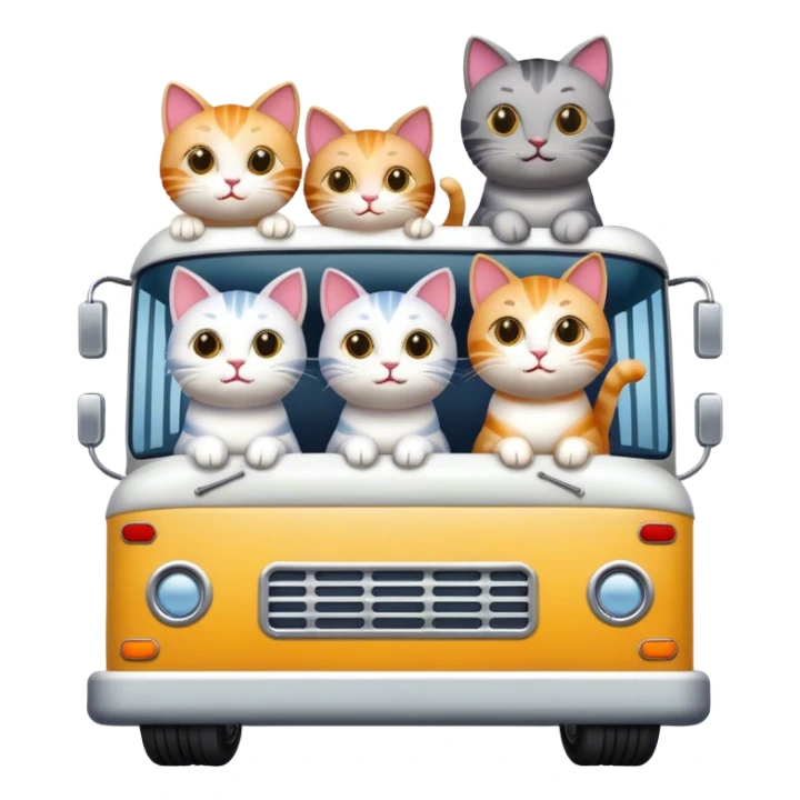 cats on a tour bus sticker