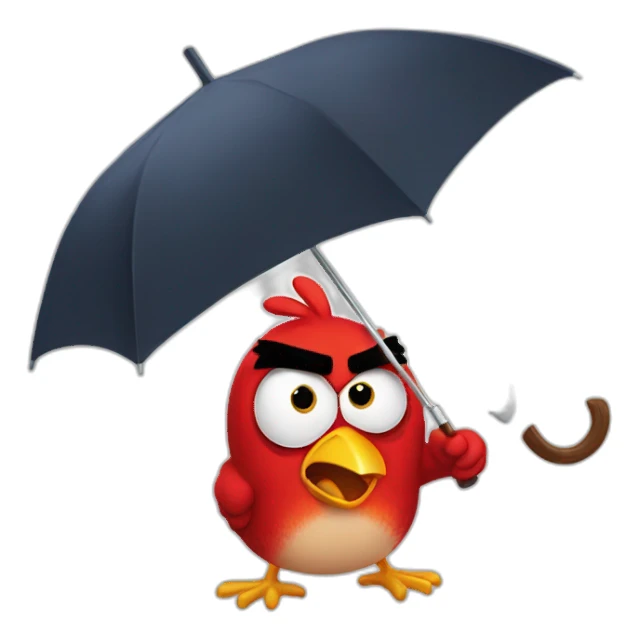 Angry bird eating umbrella sticker