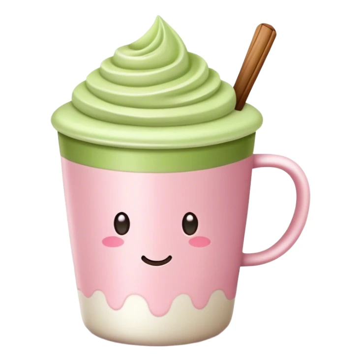 light pink cup with matcha latte sticker