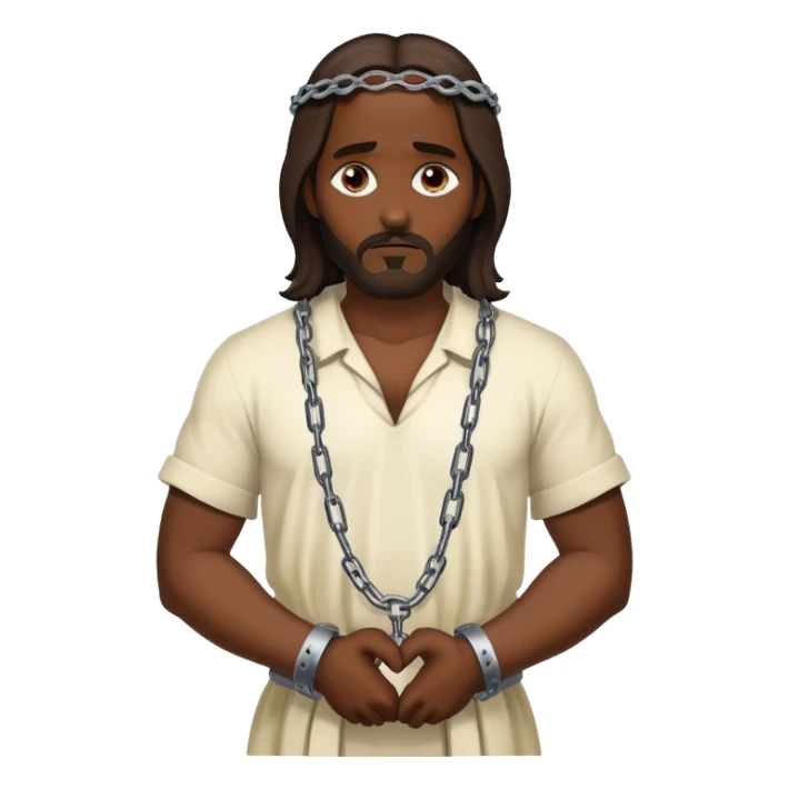 Dark skin Jesus in handcuffs  sticker