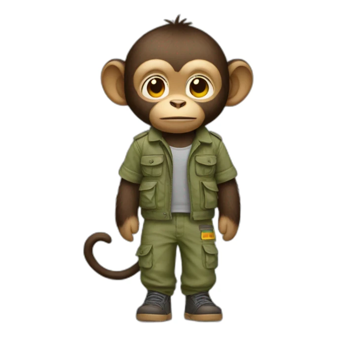 monkey wearing cargo pants sticker