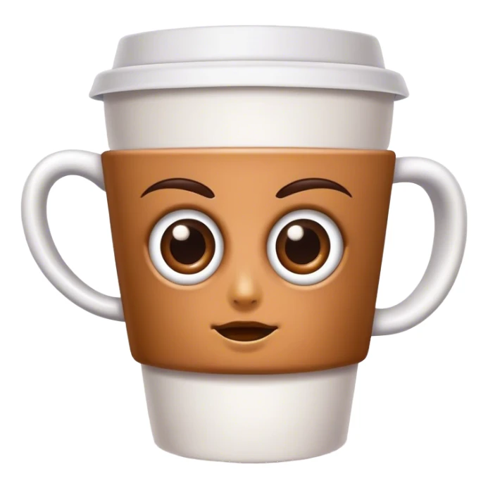 coffee cup with eyes sticker