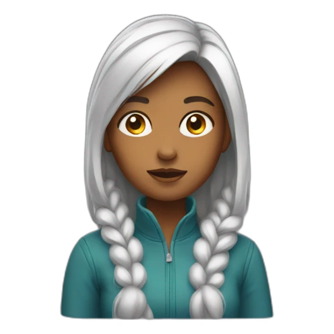 a girl  thinkning sticker