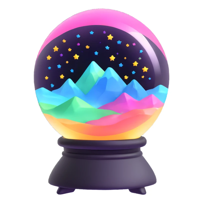 aurora crystal ball with sparkling stars inside sticker