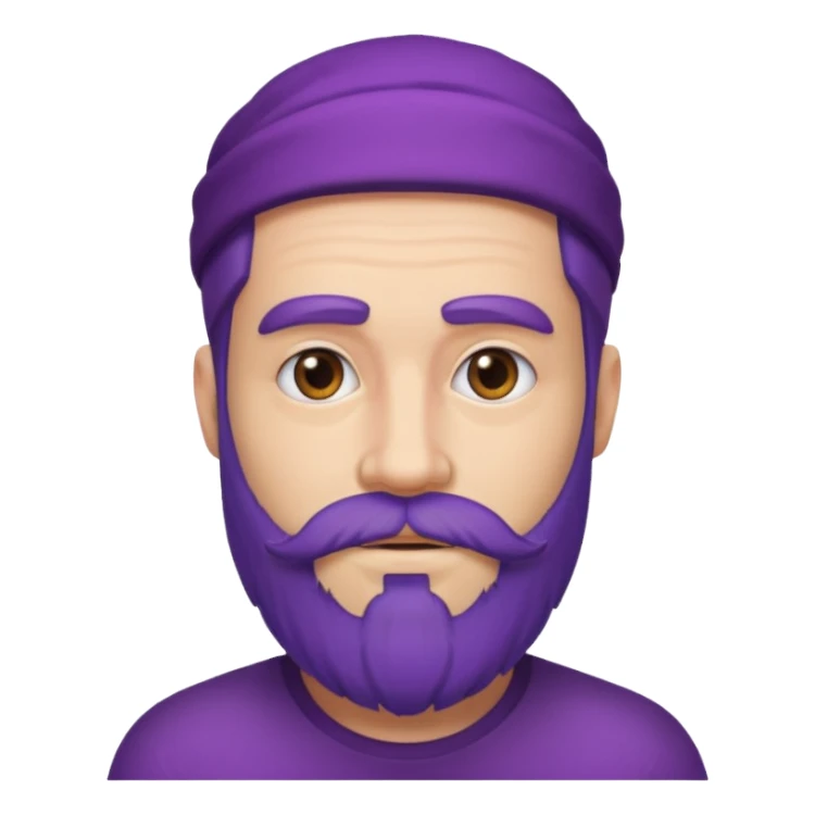 purple bearded man sticker