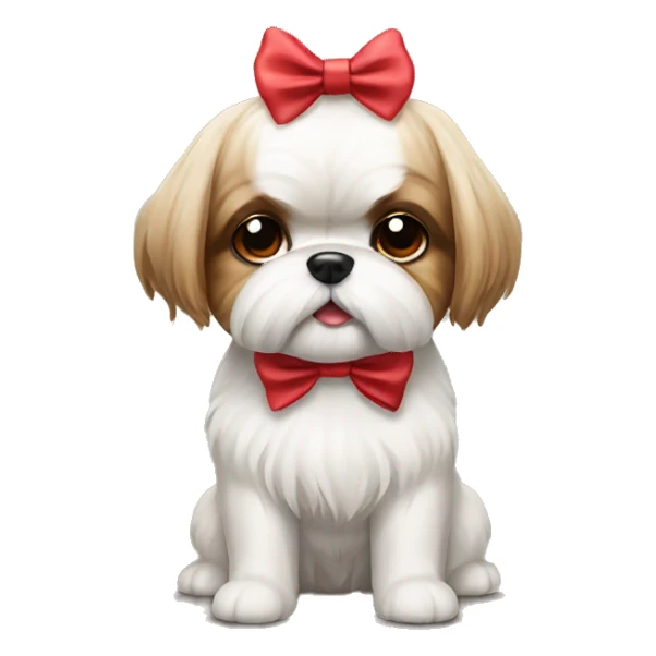 shi tzu dog with a bow sticker