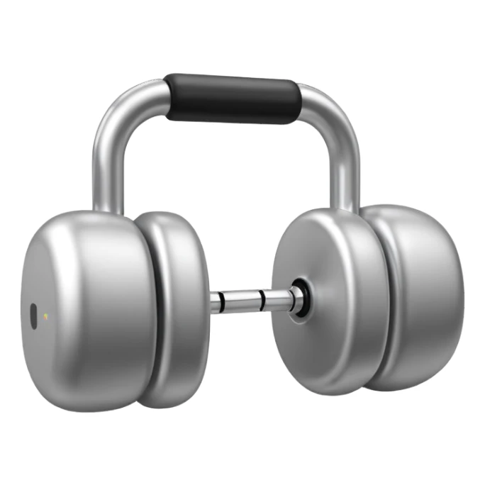 AirPods Max  with a dumbell sticker