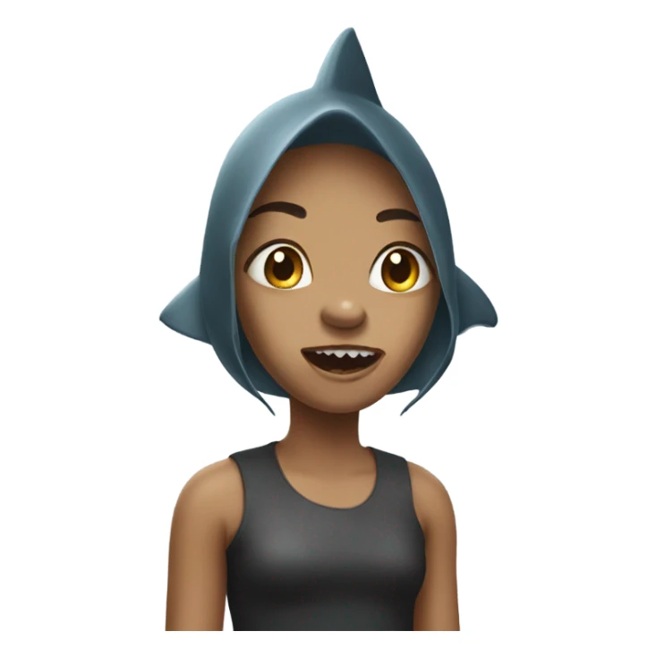 Ugly girl shark sticker