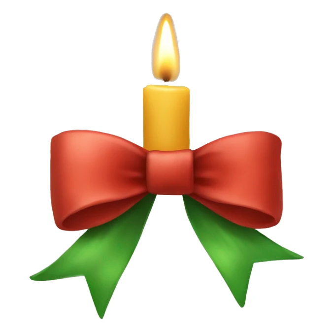 Christmas candle bow sticker