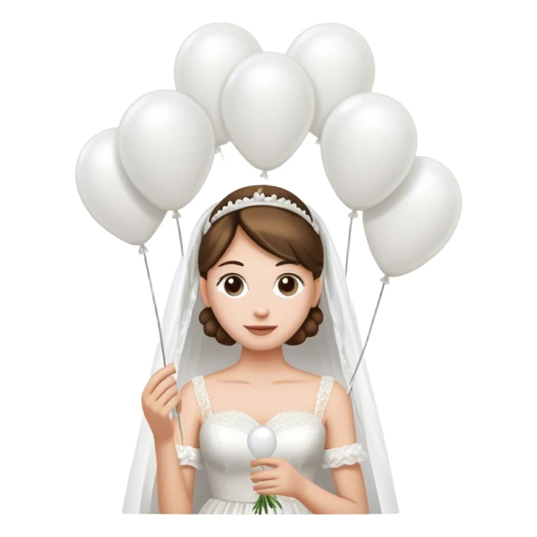 bride with white balloons sticker