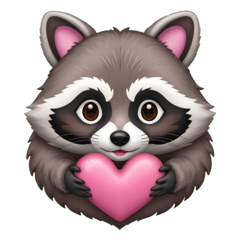 raccoon in heart sticker
