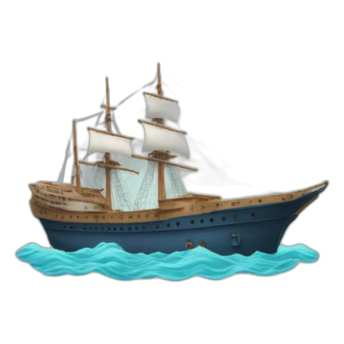 ship on the sea sticker